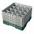 Thumbnail image #2 for Cambro Camrack Full-Size 16-Compartment Glass Rack with 5 Soft Gray Extenders, Sherwood Green