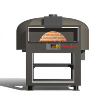 Marra Forni Facade EF180W Enclosed Wood-Fired Brick Pizza Oven with 70.86-Inch Round Deck and Stand