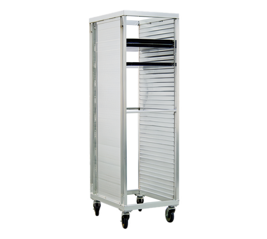 Product image #1 for New Age Mobile Full-Height Aluminum Bun Pan Rack, Closed Sides, Open Ends, 39 Pan Capacity