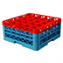 Thumbnail image #1 for OptiClean Full-Size 25-Compartment Glass Rack with 3 Color-Coded Extenders, Red/Blue