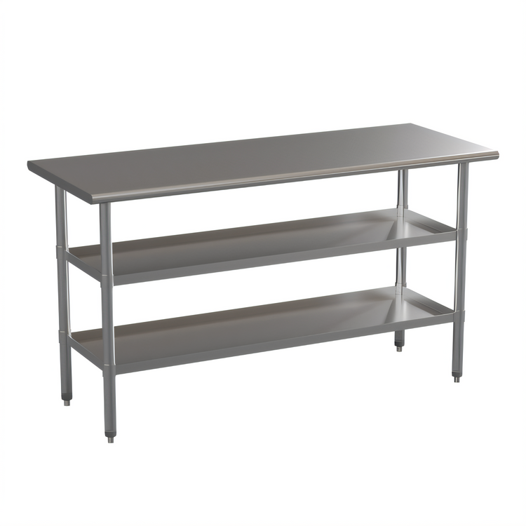Product image #1 for 18-Gauge Stainless Steel Work Table with 2 Undershelves, 60 x 24 Inches