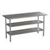Thumbnail image #1 for 18-Gauge Stainless Steel Work Table with 2 Undershelves, 60 x 24 Inches
