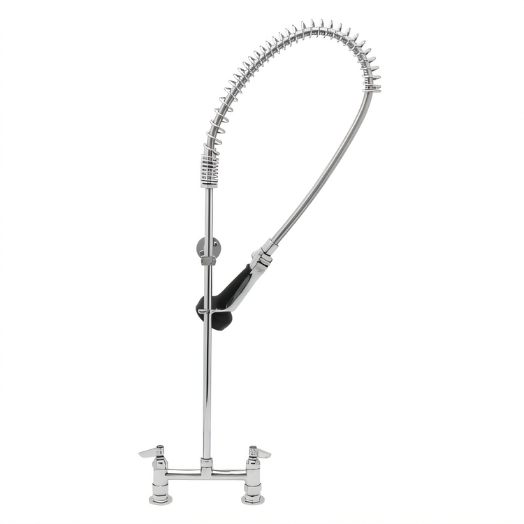 Product image #1 for T&S Brass EasyInstall Deck Mount Pre-Rinse Unit with 8 Inch Adjustable Centers and 0.65 GPM Spray Valve