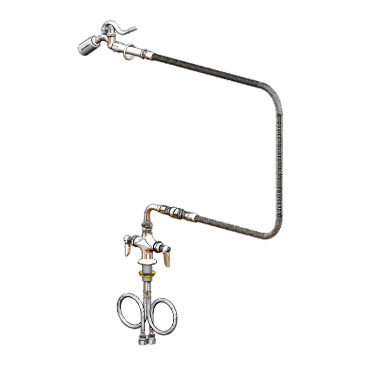 Product image #1 for T&S Brass B-0300-WD Double Pantry Pot Filler Faucet with 60-Inch Hose and Vacuum Breaker