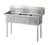 Thumbnail image #1 for Turbo Air 3-Compartment Stainless Steel Floor Sink with 11-Inch Backsplash, 60-Inch Wide, 18 x 18 x 14-Inch Bowls