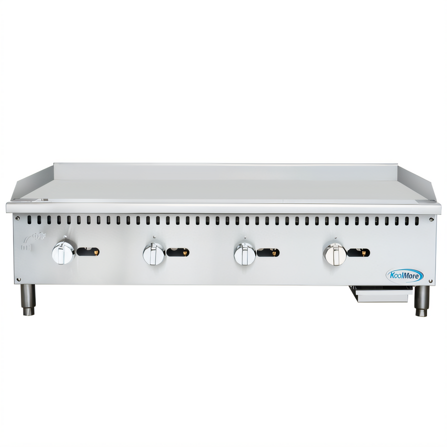 Product image #1 for KoolMore 48-Inch 4-Burner Natural Gas Commercial Griddle with Manual Controls and Drip Tray
