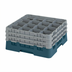 Thumbnail image #2 for Cambro Camrack Full-Size 16-Compartment Glass Rack with 3 Soft Gray Extenders, Teal