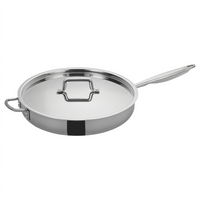 Tri-Gen 7 Qt Induction-Ready Tri-Ply Stainless Steel Sauté Pan with Cover and Helper Handle