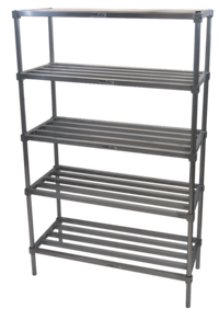 Channel Manufacturing TA2454-5-KIT Adjustable Tubular Aluminum Cantilevered Shelving Kit, 54W x 24D x 72H, 5 Shelves