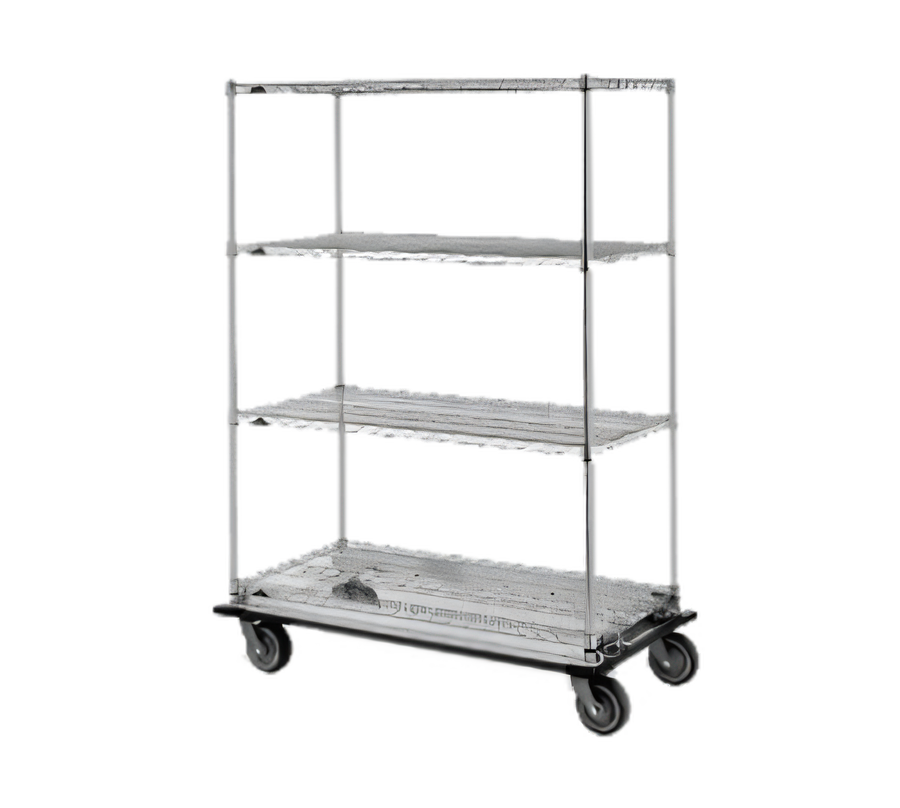 Product image #1 for Metro Super Erecta Chrome Wire Shelving Dolly Truck, 60 x 24 Inches, 4-Shelf