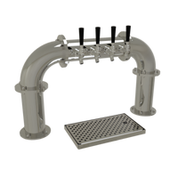 Glastender Pipe Pass-Thru Countertop Glycol-Cooled Draft Dispensing Tower with 4 Faucets, 2 Columns