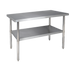 Thumbnail image #1 for 96 Inch x 24 Inch 16-Gauge 430 Stainless Steel Flat Top Work Table with Undershelf