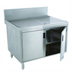 Thumbnail image #1 for Advance Tabco Prestige Supreme 42-Inch Stainless Steel Underbar Drainboard Cabinet with 7-Inch Backsplash and Removable Hinged Doors