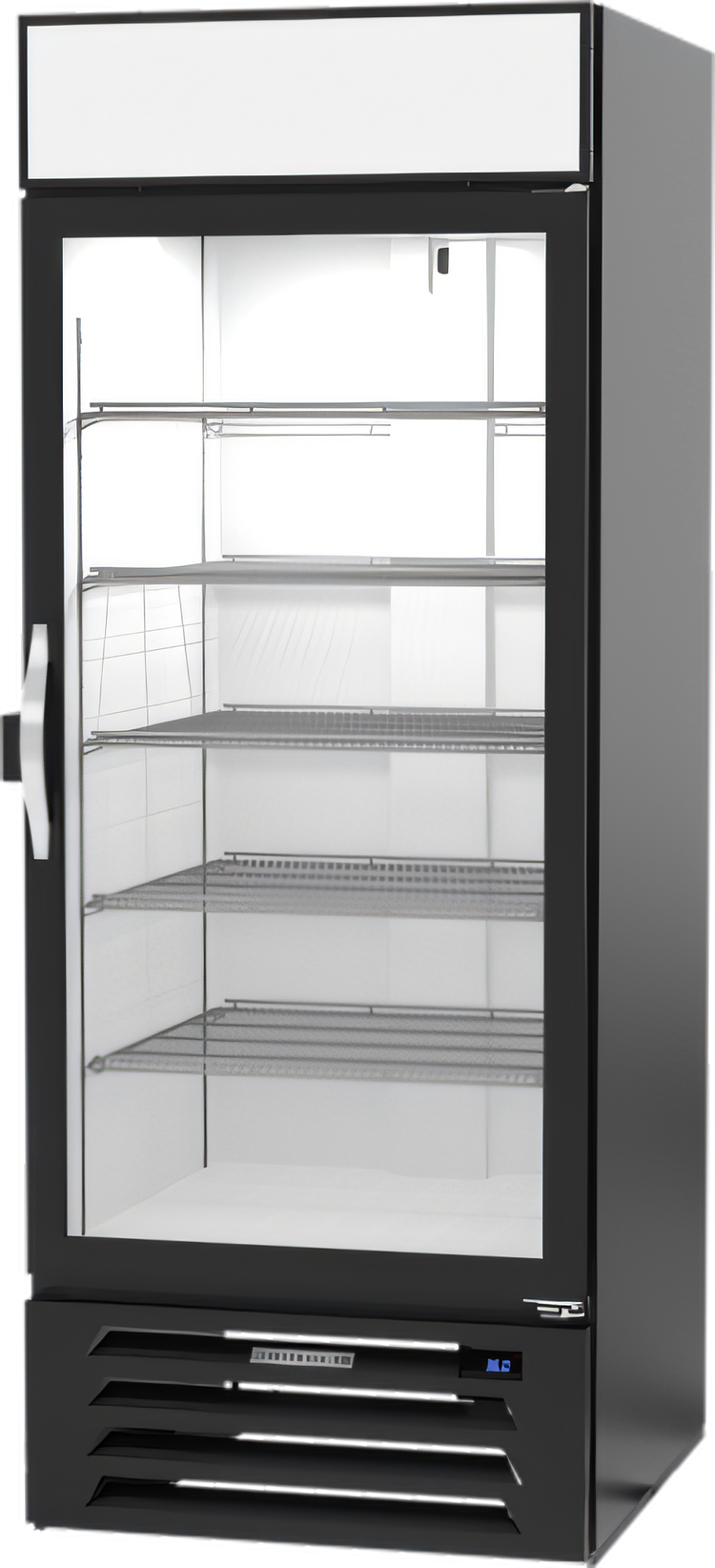 Product image #1 for Beverage-Air MarketMax IQ One-Section Reach-In Glass Door Merchandiser Refrigerator with Electronic Lock, Black, 25.97 Cu. Ft.
