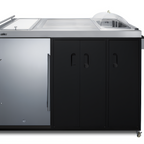 Thumbnail image #1 for 58-Inch Portable Outdoor Kitchenette with Stainless Steel Door Refrigerator, Sink, Countertop, and Storage Cabinet