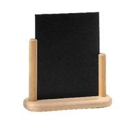 Securit Double-Sided Natural Wood Tabletop Menu Board with Removable Blackboard, 4 x 6 Inch