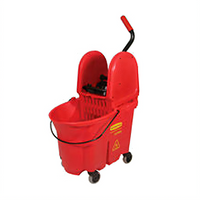 Rubbermaid WaveBrake 35 Qt. Mop Bucket & Down Press Wringer Combo