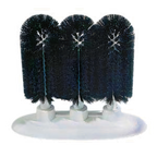 Thumbnail image #1 for Micro Matic USA MP-028 Triple Draft Beer Glass Washing Brushes, 8-inch Black Ceramic, Heavy-Duty Polyester, Molded Plastic Suction Base