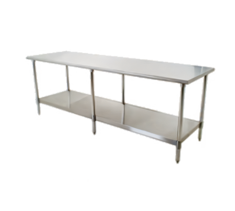 Product image #1 for Eagle Group Budget Series 144-Inch x 36-Inch 430 Stainless Steel Work Table with Adjustable Undershelf