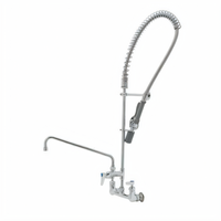 T&S Brass EasyInstall 8-Inch Wall Mount Mixing Pre-Rinse Unit with Add-On Faucet and 14-Inch Swing Nozzle