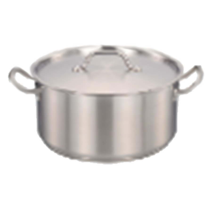Product image #1 for Omcan 30 Quart Stainless Steel Brazier Pan with Cover, 20-1/2 Inch Diameter x 8 Inch Deep