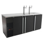 Thumbnail image #1 for Micro Matic USA Pro-Line MDD78-E Three-Section Direct Draw Beer Dispenser, 4-Keg, 80-Inch, Black, Dual Towers, Integrated Glass Rinser
