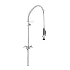 Thumbnail image #1 for Fisher 53007 Stainless Steel Deck-Mount Pre-Rinse Assembly with Dual-Control Valve, 21-Inch Riser and 36-Inch Hose