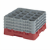 Thumbnail image #2 for Cambro Camrack Full-Size 16-Compartment Glass Rack with 4 Soft Gray Extenders, Cranberry