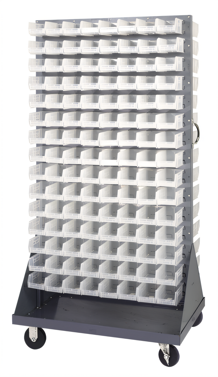 Product image #1 for Quantum Double-Sided Louvered Rack with 240 Clear Bins