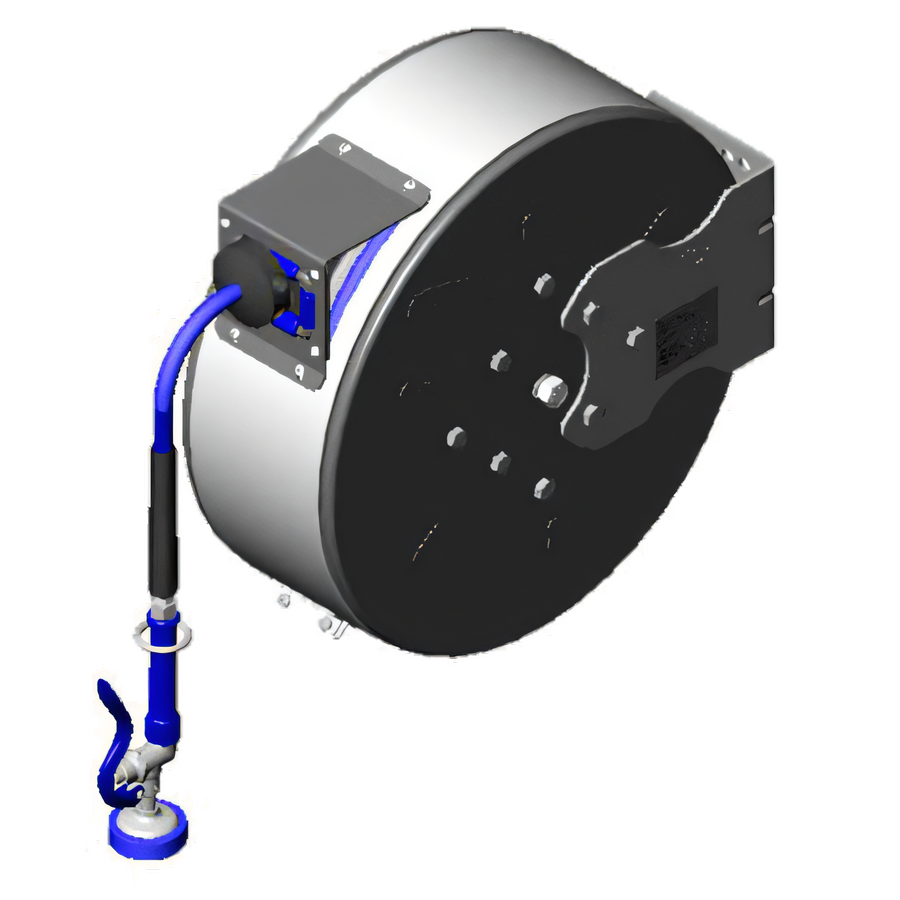 Product image #1 for Enclosed Epoxy-Coated Retractable Hose Reel with 3/8" x 50' Hose and High-Flow Spray Valve