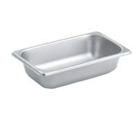 1/4 Size Solid Steam Table Pan, 1-5/8 Qt, 20-Gauge 300 Series Stainless Steel