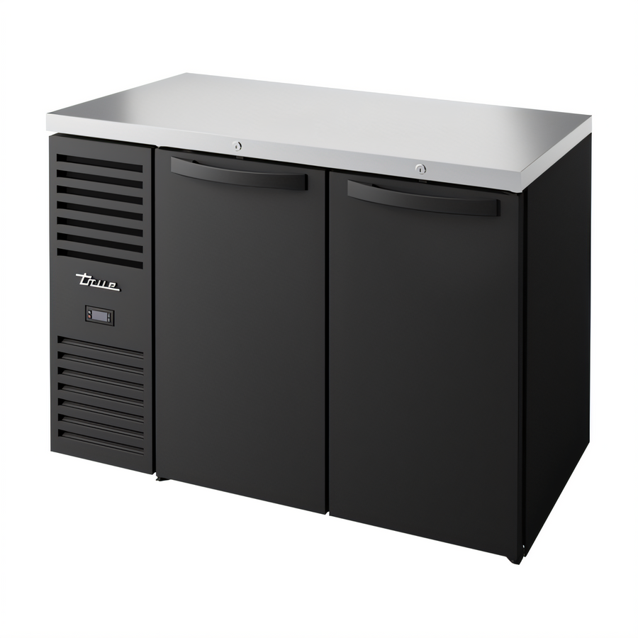 Product image #1 for True Premier Bar Two-Section 48-Inch Refrigerated Back Bar Cooler with Solid Hinged Locking Doors and Stainless Steel Top
