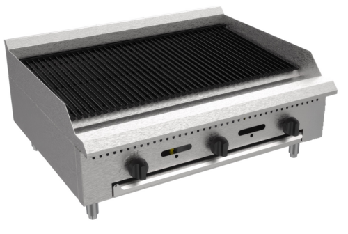 Product image #1 for Serv-Ware 36-Inch Liquid Propane Radiant Charbroiler, 3-Burner Countertop