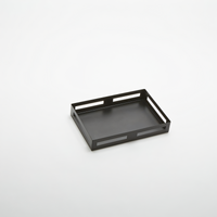 American Metalcraft Black Rectangular Multi-Function Buffet Riser, 12-1/8 x 8-1/8 x 2 Inch, 403 Stainless Steel