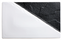 Ardesia Visca Rectangular Dual-Texture Porcelain Platter, 13-1/2 x 8-1/2 Inch, Black & White, 2-Pack