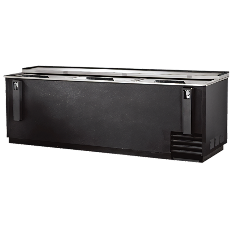 Product image #1 for Omcan USA Horizontal Chest Beer Bottle Cooler with 3 Lockable Sliding Stainless Steel Lids, 95-Inch, 20.5 Cu. Ft.