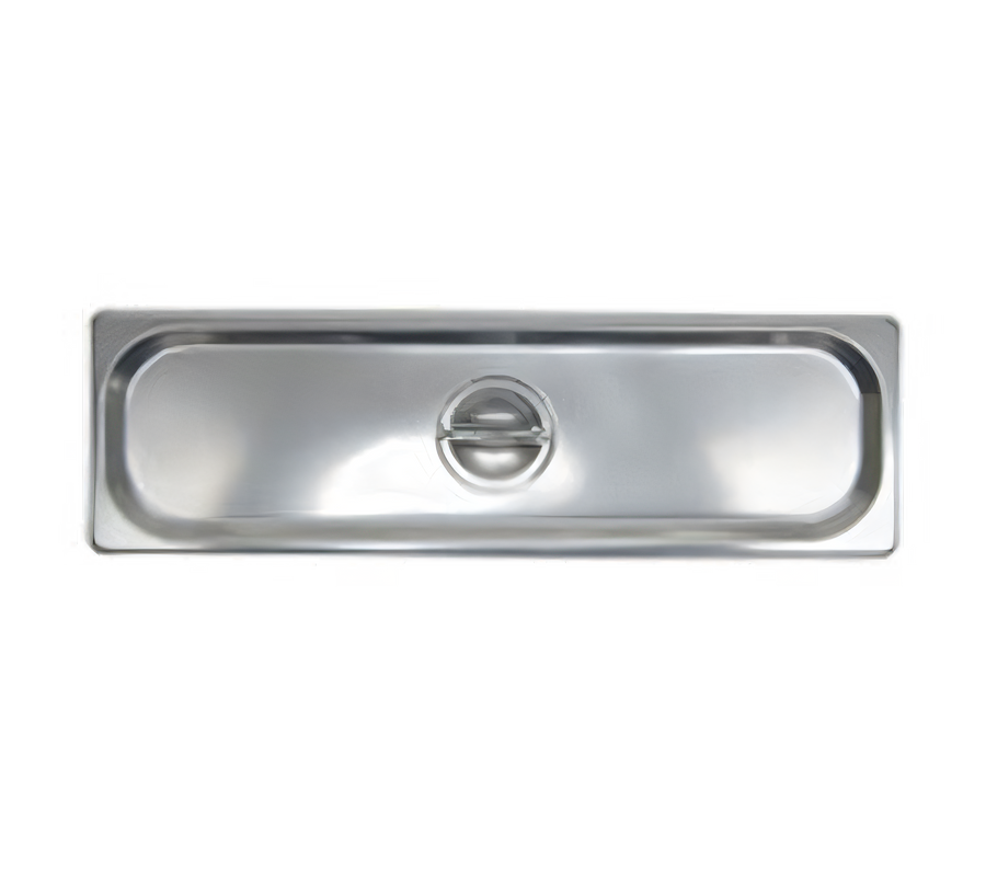 Product image #1 for Admiral Craft Stainless Steel 1/2 Size Long Solid Flat Lift-Off Steam Table Pan Cover with Recessed Handle