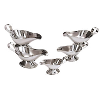 10 oz Stainless Steel Mirror Finish Gravy Boat with Loop Handle and Tapered Spout