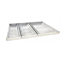 Omcan Rectangular Reversible Stainless Steel Bakery Display Tray with 3 Dividers, 28-1/2 x 16-3/4 x 2 Inches