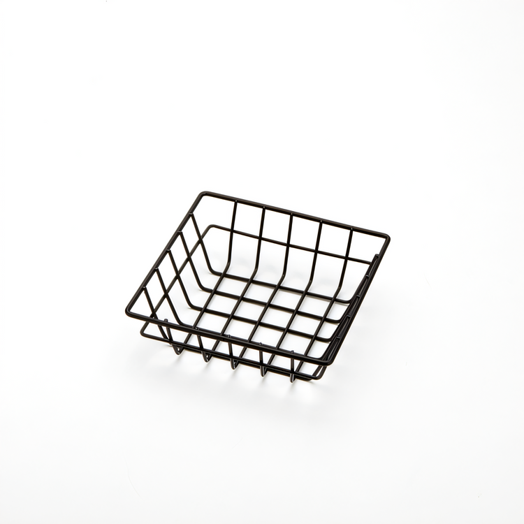 Product image #1 for American Metalcraft Square Black Iron Wire Grid Serving Basket, 6 x 6 x 2 Inches