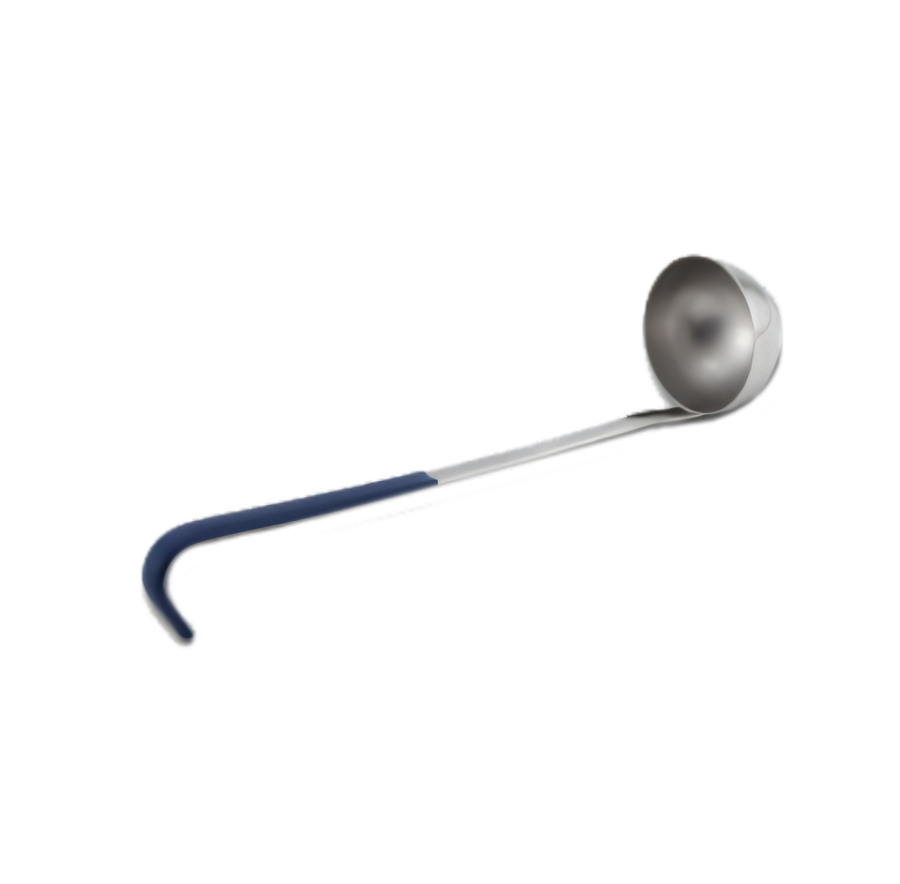 Product image #1 for Vollrath Kool-Touch 2 oz. Round Stainless Steel Serving Ladle with Blue Handle