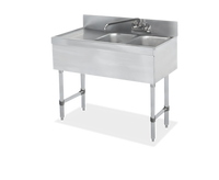 Steel Works Stainless 36-Inch Two-Compartment Underbar Sink with Left Drainboard