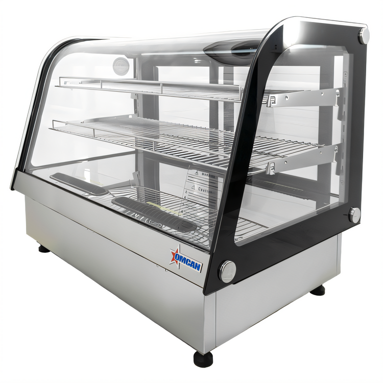 Product image #1 for Omcan Drop-In Curved Glass Refrigerated Deli Case, 35-Inch, 3.95 Cu. Ft., Sliding Door