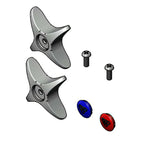 Thumbnail image #1 for T&S Brass B-19KNS-AM Faucet Handle Parts Kit with Two 4-Arm Antimicrobial Handles, Red and Blue Indexes, and Screws