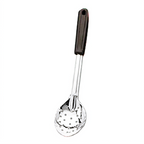 Thumbnail image #1 for American Metalcraft 131PE 13-Inch Perforated Stainless Steel Serving Spoon with Insulated Black Bakelite Handle Case of 72