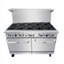 Thumbnail image #1 for CookRite 60-Inch 10-Open-Burner Propane Gas Range with 2 Standard Ovens and Hi-Shelf