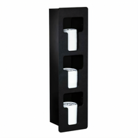 Built-In 3-Section Black Polystyrene Lid Dispenser