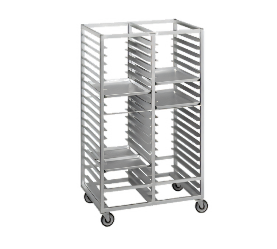 Product image #1 for Channel Manufacturing Standard Series Double Section Aluminum Cafeteria Tray Rack for 14 x 18 Trays, 6-Inch Spacing, 70-Inch High