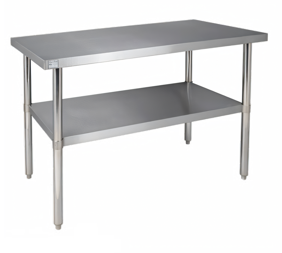 Product image #1 for Klinger's Trading SG2448 48-Inch x 24-Inch Stainless Steel Flat Top Work Table with Galvanized Legs and Adjustable Undershelf