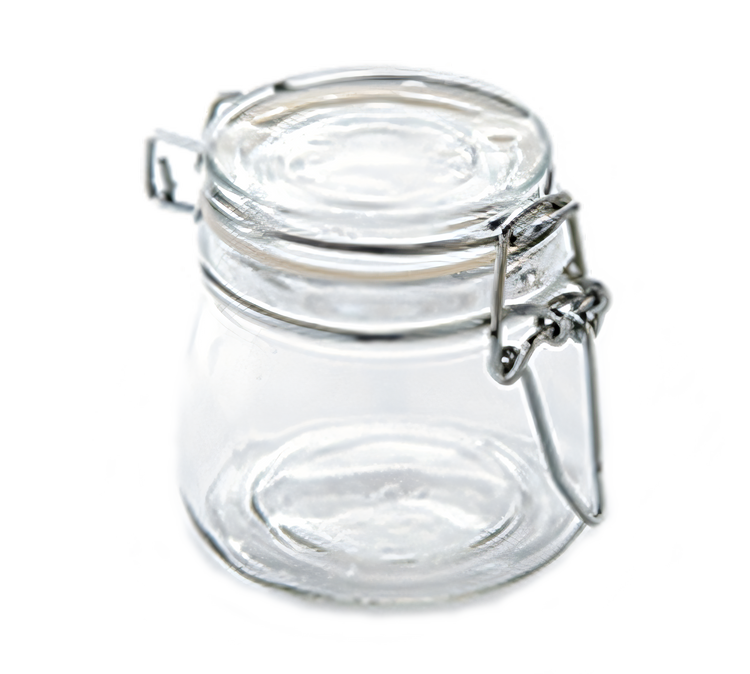 Product image #1 for American Metalcraft 5 oz Clear Glass Mini Mason Jar Condiment Jar with Hinged Lid